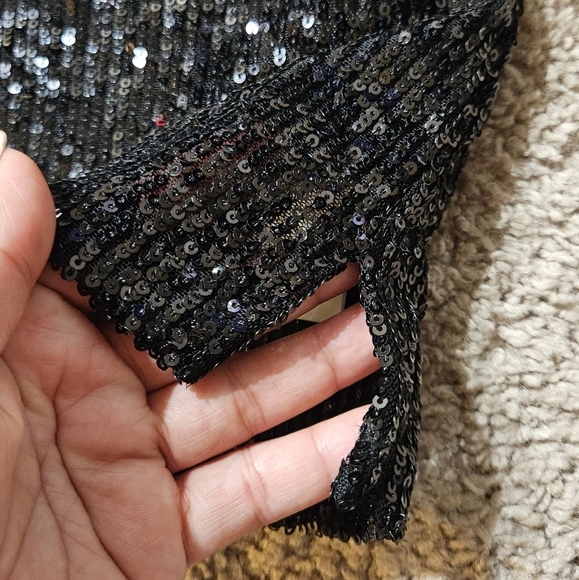Zara Black Sequin Tank Top - Picture 7 of 11
